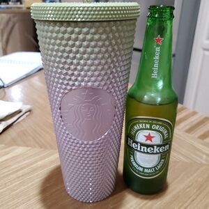 Starbucks Fall 2024 Green Purple Ombre Metallic Studded Tumbler 24 oz Venti